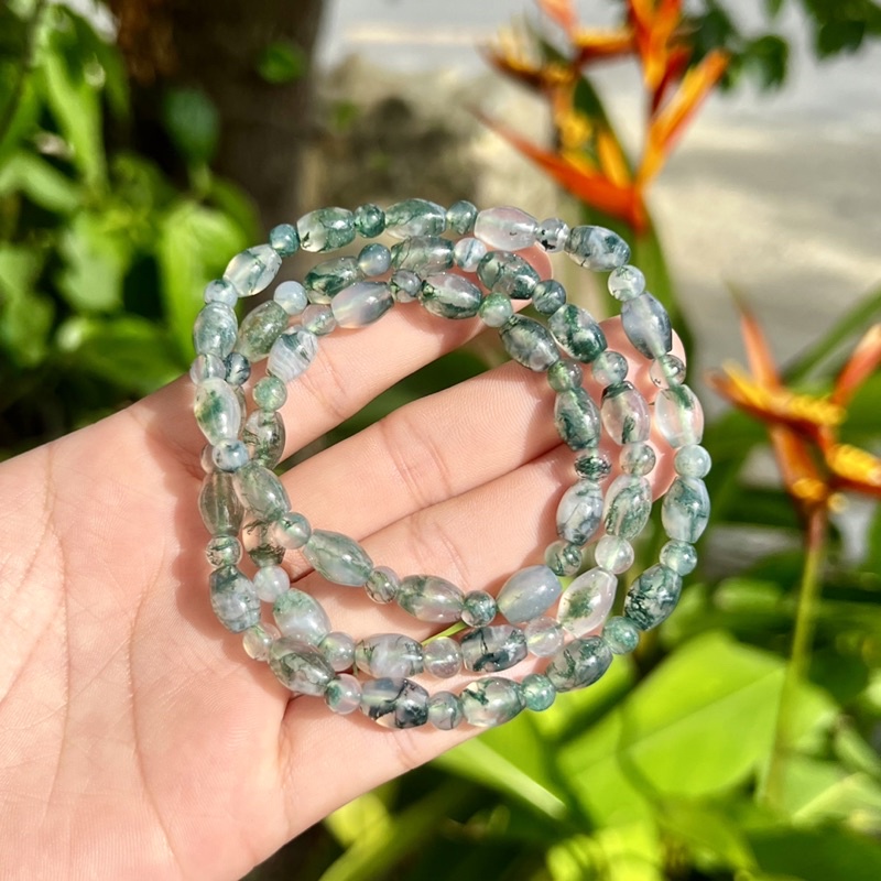 Vòng tay mã não rêu xanh