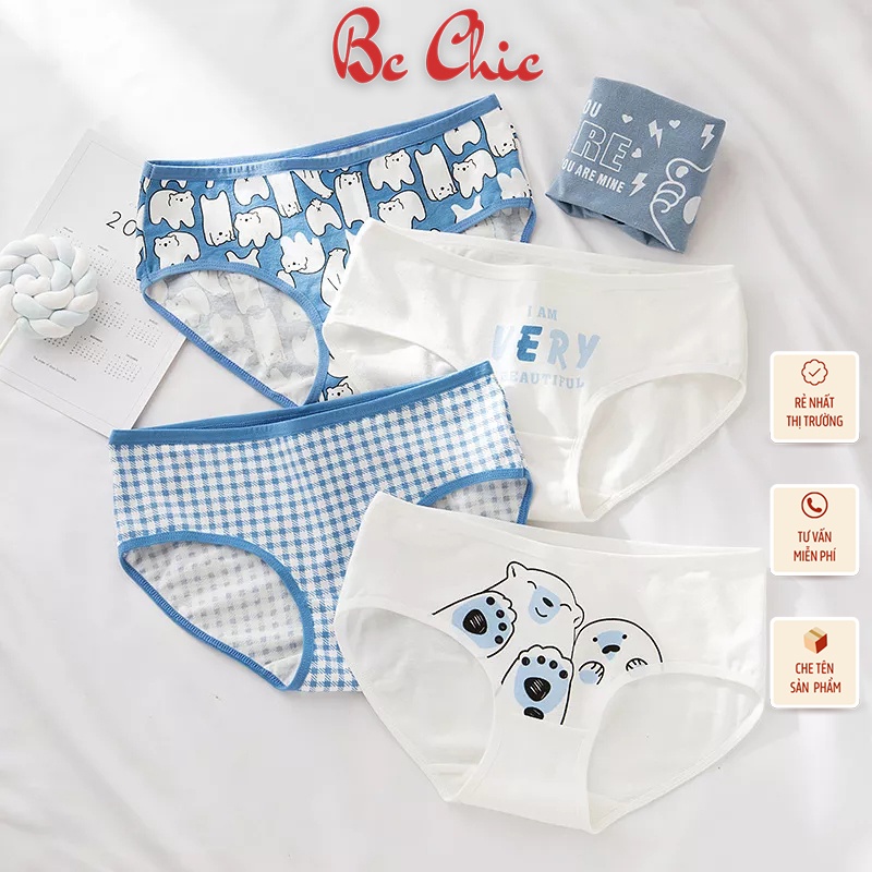 Quần Lót Nữ dễ thương set gấu đáng yêu kháng khuẩn thoáng mát tôn dáng co dãn mã Q107 BC_CHIC LINGERIE
