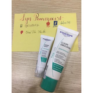 Bộ đôi giảm mụn Stanhome Clear Emulsion và Clear Spot