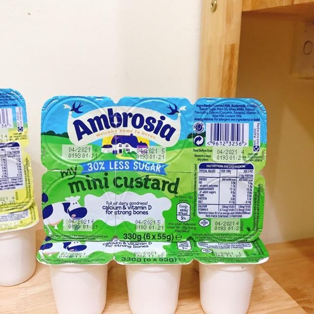 Váng sữa AMBROSIA ít đường cho bé 6 tháng của Anh