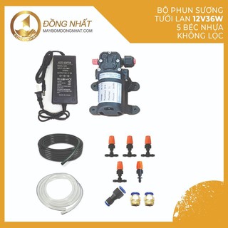 [XÃ HẾT]Bộ Phun Sương Tưới cây 5 Béc Nhựa - 36W- Không lọc, Phun sương tưới mái nhà,phun sương làm mát , làm mát xưởng