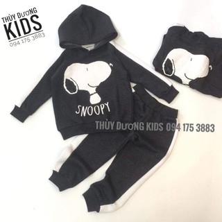 Bộ nỉ bông ấm Snoopy cho bé trai dòng 2-6y