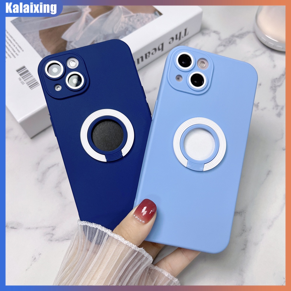 Ốp Điện Thoại Mềm Màu Macaron Có Giá Đỡ Ẩn Cho iPhone 13 Pro Max 12 Pro 11 Pro Max X Xs Max Xr