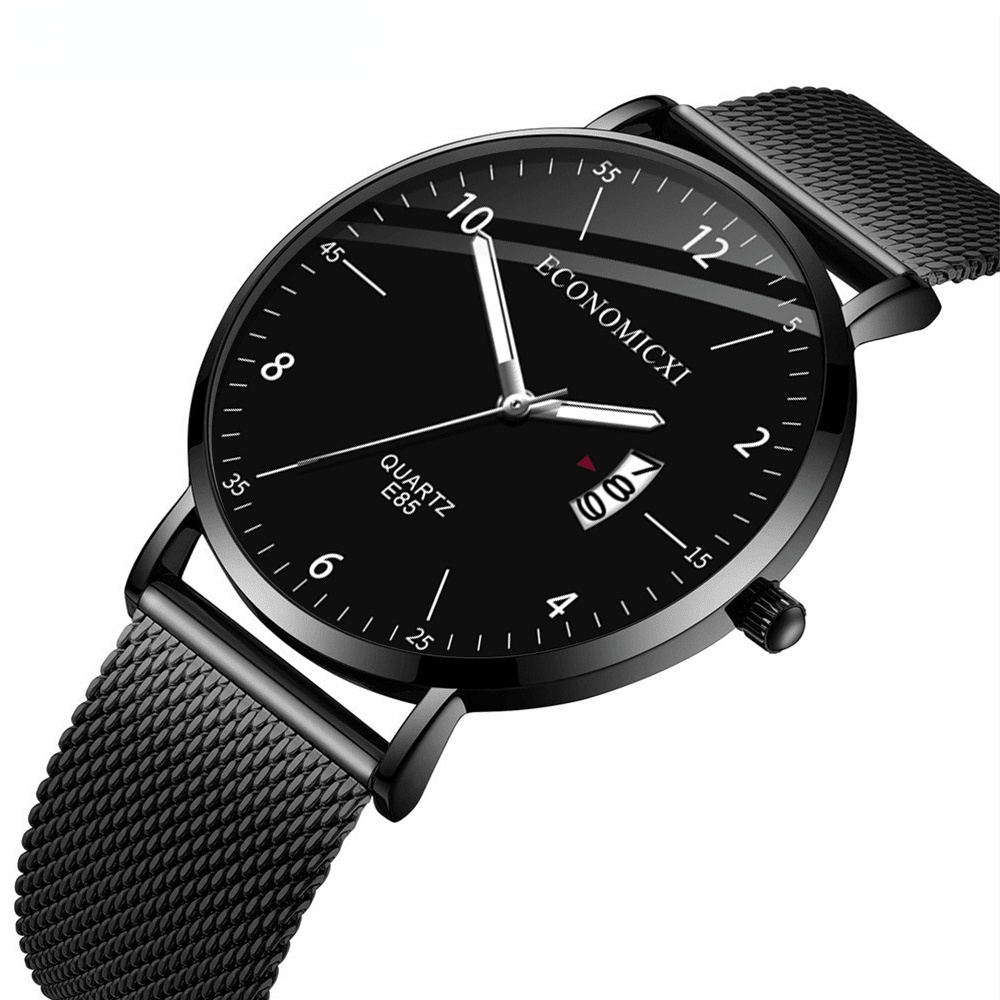 Đồng hồ nam GENEVA dây thép lưới đen chạy lịch ngày cao cấp - Đẳng cấp doanh nhân | BigBuy360 - bigbuy360.vn