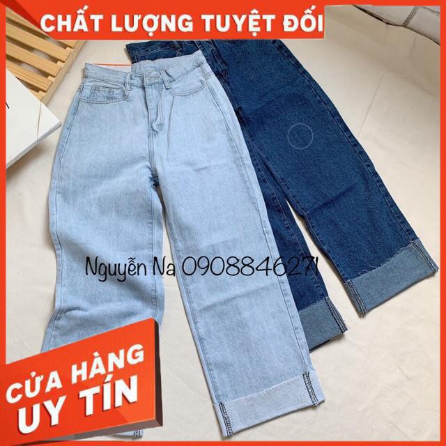 [Mã WASTMAY giảm 15% tối đa 30K đơn 150K] QUẦN JEANS ỐNG RỘNG GẤP ỐNG LƯNG CAO | BigBuy360 - bigbuy360.vn