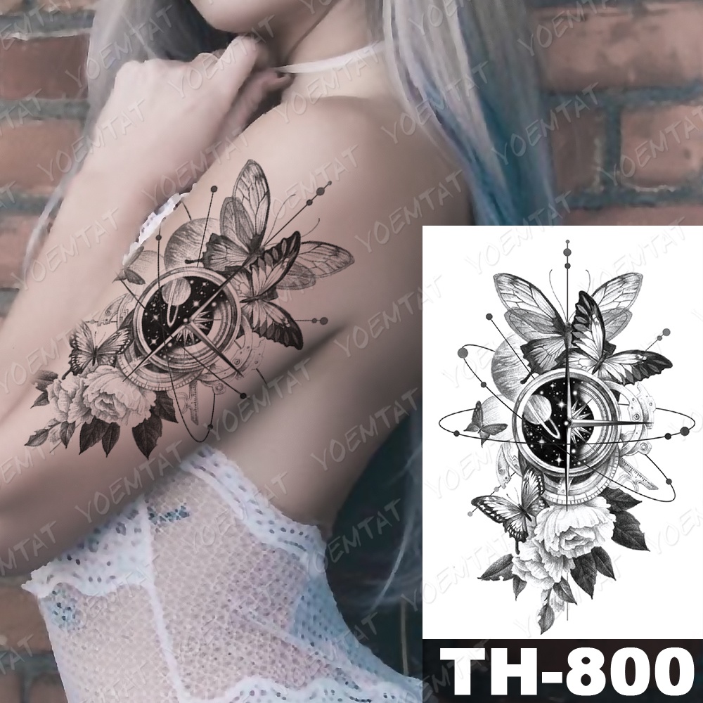 Hình Xăm Dán Tạm Thời Hình Bọ Cạp Và Hoa Hồng Chống Thấm Nước