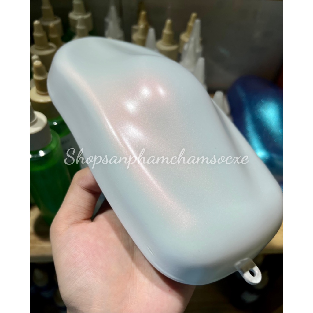 Trắng ngọc ánh đỏ - Sơn 2k mờ cho xe máy, ô tô đóng lon 250g, 0.5kg và 1kg
