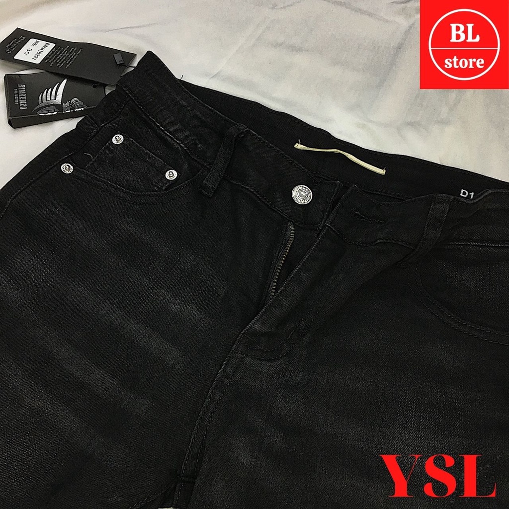 Quần jean nam đen trơn cao cấp chi tiết mạ vàng, quần bò nam đẹp co giãn sang trọng cho học sinh, đi làm công sở | BigBuy360 - bigbuy360.vn