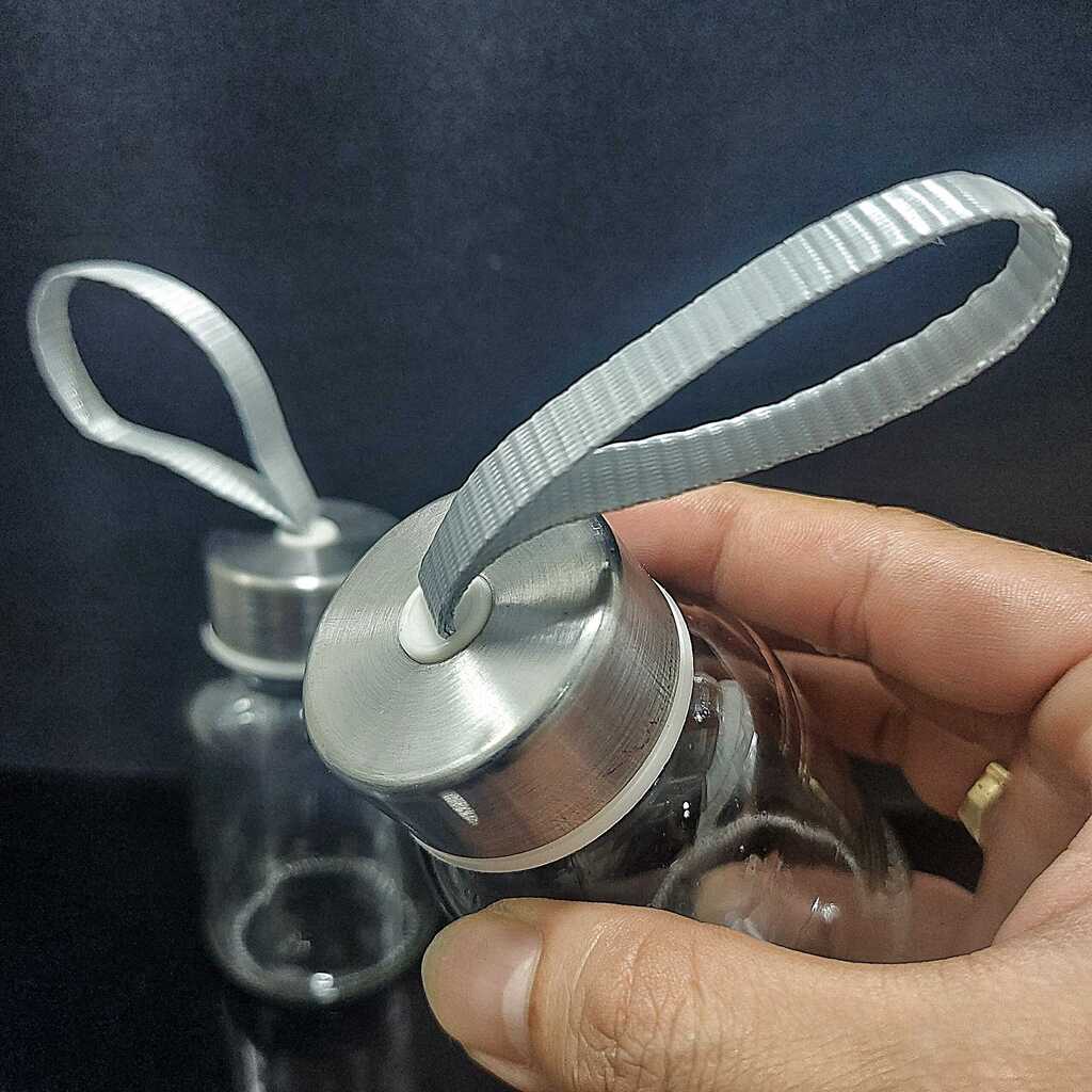 Chai Đựng Nước Thủy Tinh 150ML có dây treo  nắp thiếc vặn - Bình Thủy Tinh Đựng Nước ,sữa, trà, cafe