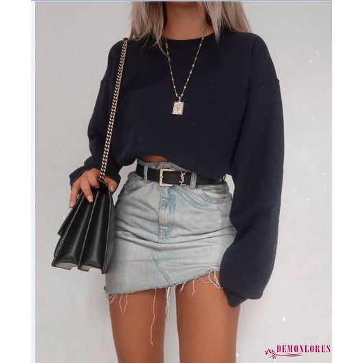 Áo lửng tay dài có mũ thời trang nhiều màu tùy chọn cho nữ