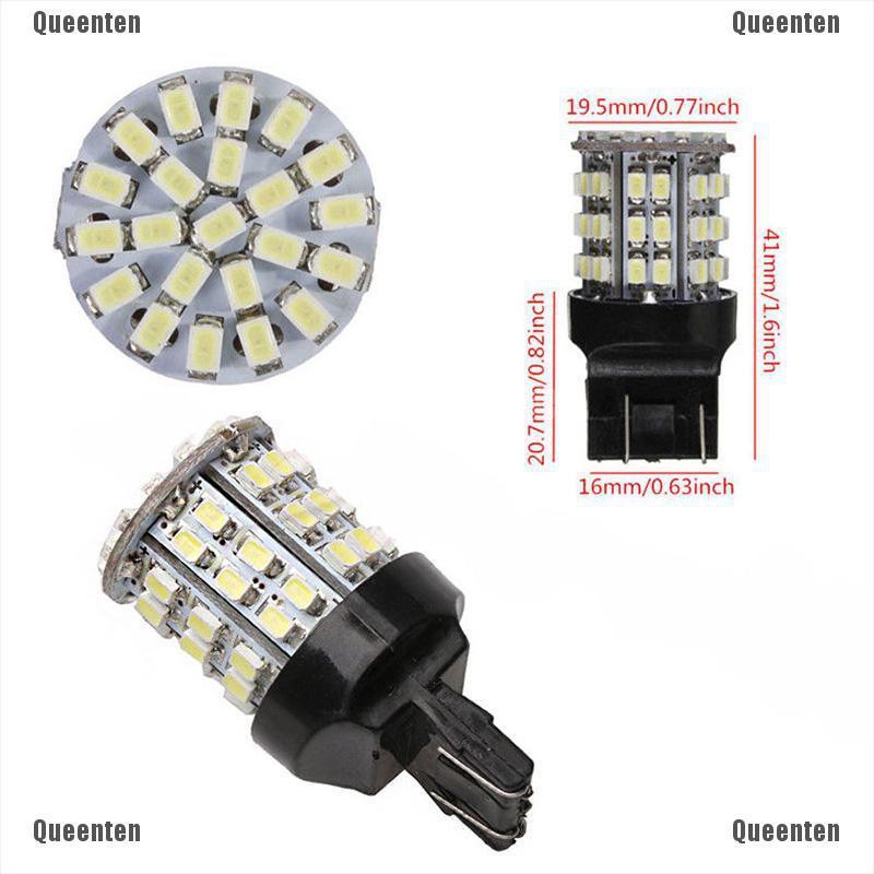 Bộ 2 bóng đèn LED T20 7443 1206 6000K 64 SMD chiếu ánh sáng báo tín hiệu cho đèn phanh