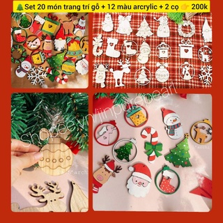 Set gỗ tô màu Noel🤶20 hình trang trí
