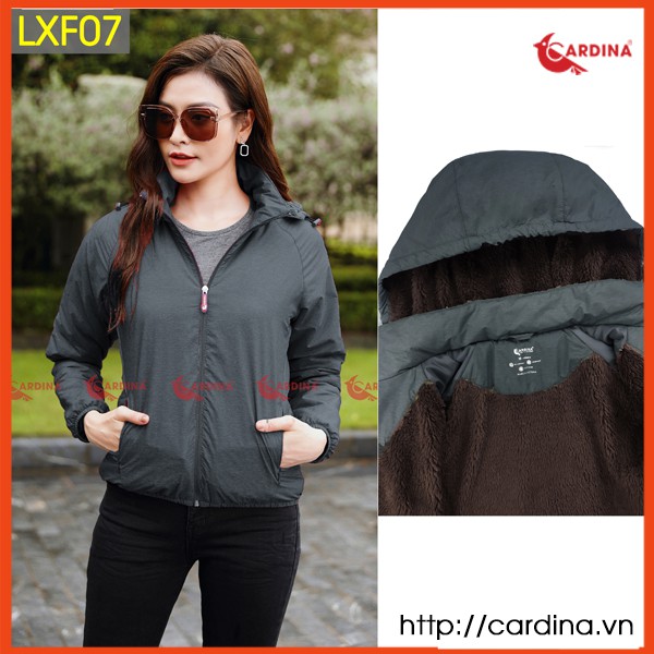 Áo khoác lông cừu nữ CARDINA chất gió xước 2 lớp cao cấp siêu nhẹ siêu ấm LXF. | BigBuy360 - bigbuy360.vn