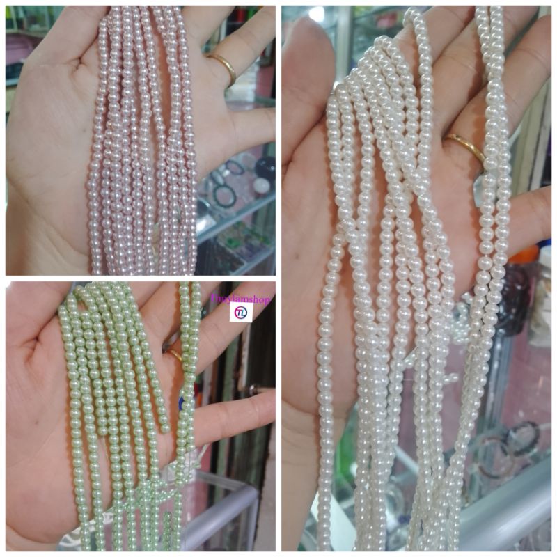 Chuỗi dây ngọc trai nhựa 5li phân loại hạt đẹp nặng mượt làm trang sức