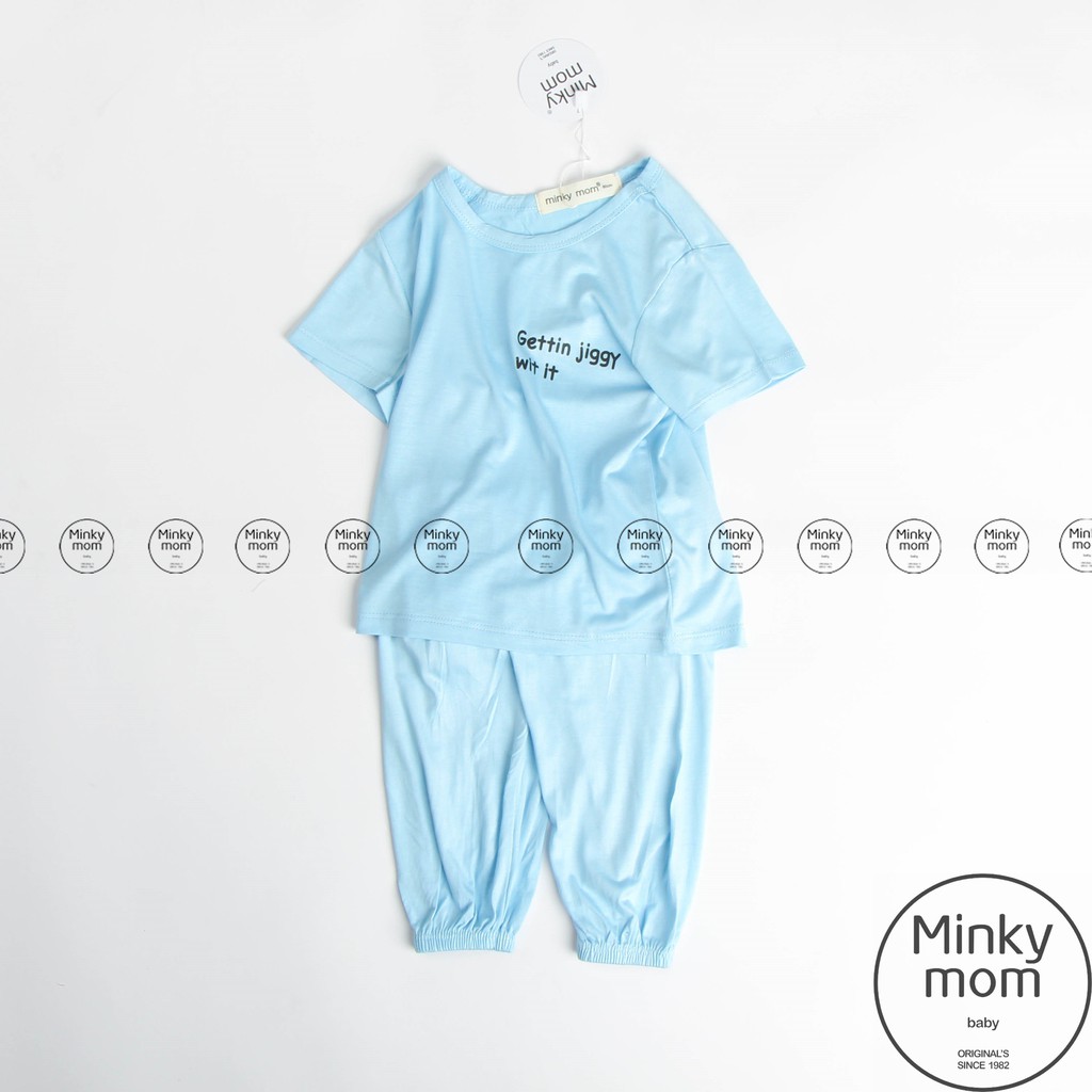 Bộ Quần Áo Alibaba Quần Dài Áo Cộc Cho Bé Trai, Bé Gái Minky Mom Vải Thun Lạnh Họa Tiết Dễ Thương