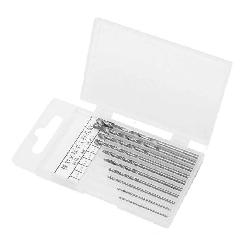Bộ 10 Mũi Khoan Xoắn Mini HSS Tốc Độ Cao 0-3mm