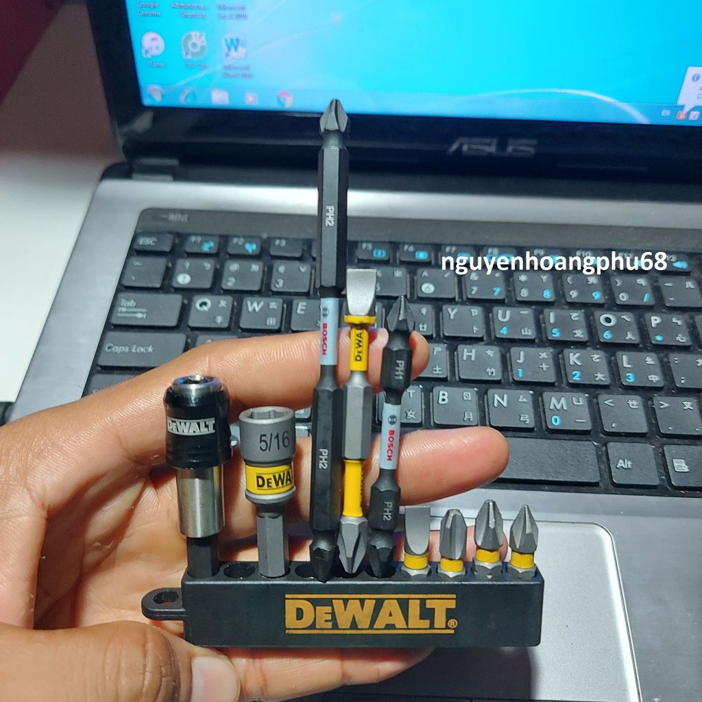 Bộ mũi vít Dewalt Bosch PH1, PH2, PH3 Đầu Nối Gắn Vít Đầu Bắn Tôn