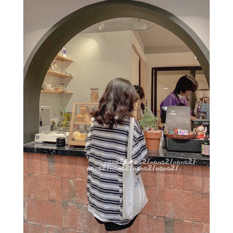Áo pull xước kẻ oversize