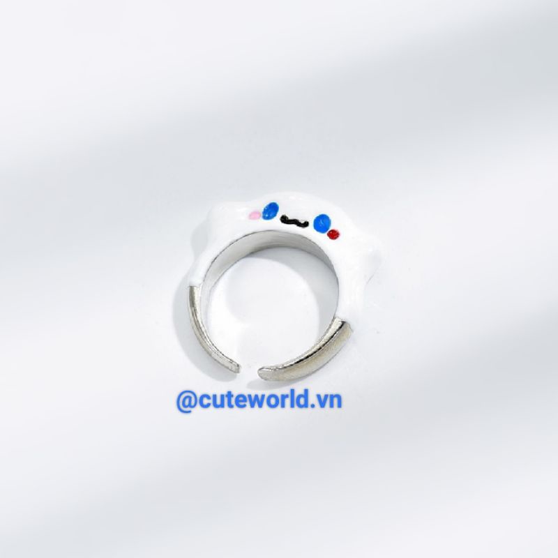 Nhẫn Chó Cinnamoroll và Mèo Kuromi Kitty Sắc Màu