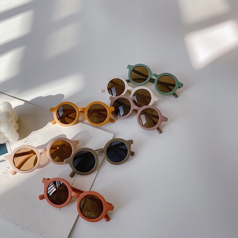 Mắt kính tròn cute Hàn Quốc dành cho be gái bé trai 1-6T