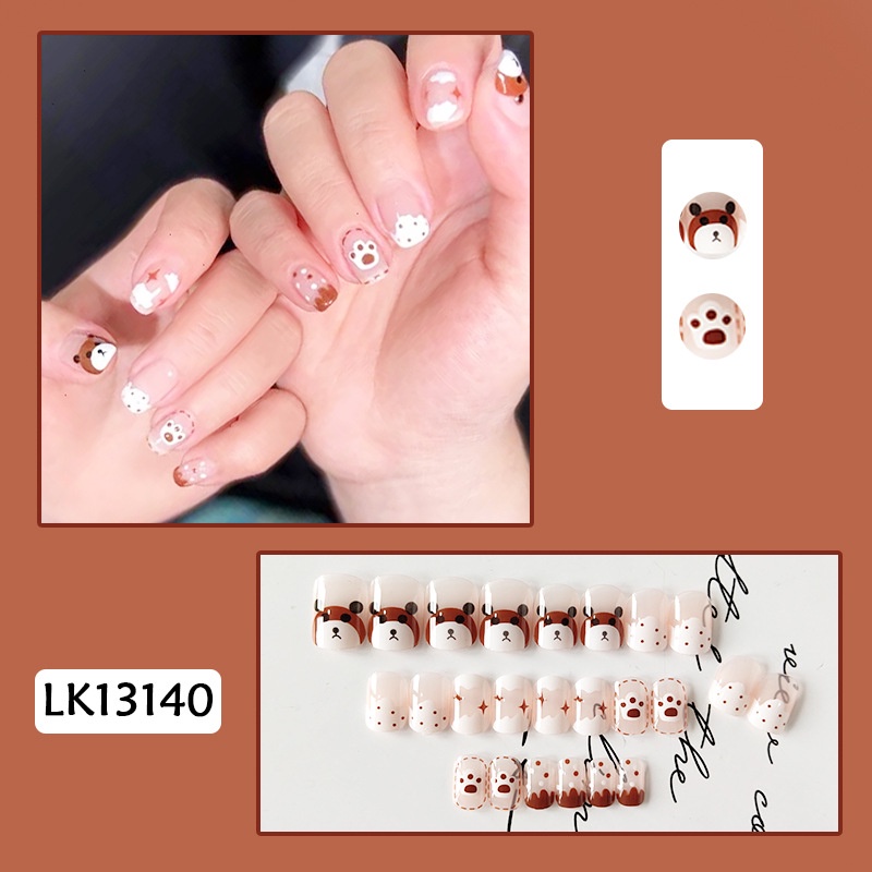 [Hàng mới về] Set 24 móng tay giả thiết kế dài có thể tháo ra tiện dụng