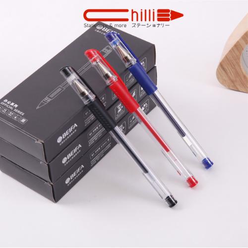 Bút Gel B Beifa Nắp Đậy 3 Màu Tiện Dụng