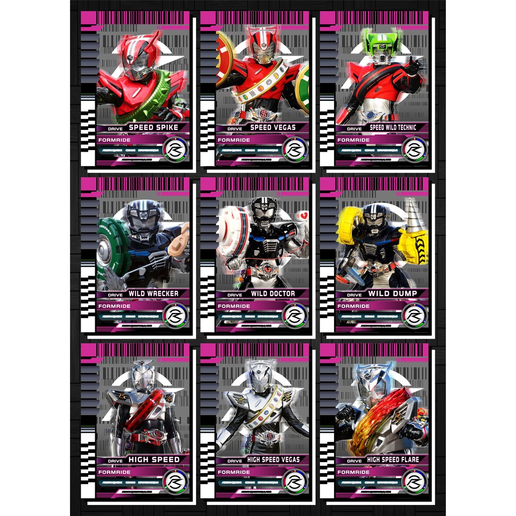 [Độc Quyền Phản Quang 7 Màu] Thẻ Bài (Card) Kamen Rider Drive