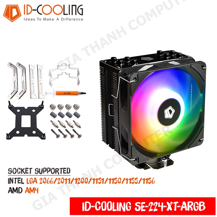 Tản Nhiệt CPU ID-COOLING SE-224-XT-ARGB 5V, 4 Ống Đồng, Hỗ Trợ Đa Socket