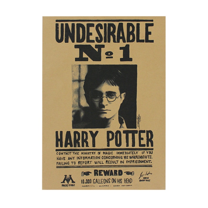 Giấy Áp Phích Trang Trí Quán Cà Phê Hình harry potter insignia death
