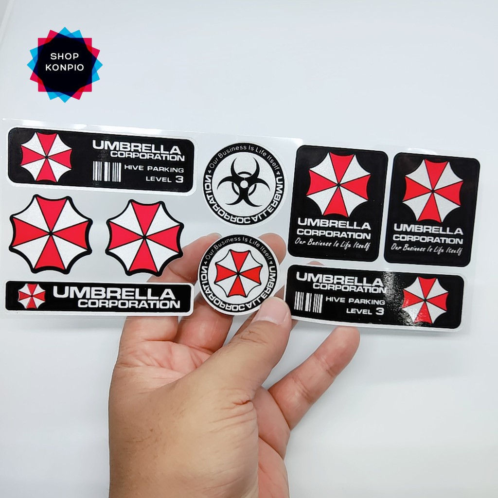 Bộ Tem Sticker Phản Quang Umbrella Cao Cấp Dán Xe Máy, Ô Tô, Mũ Bảo Hiểm, Chống Thấm Nước, Chống Bay Màu