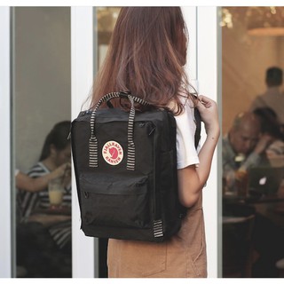 Balo Kanken Classic Fjallraven - Black/striped 16L 27x38x13cm