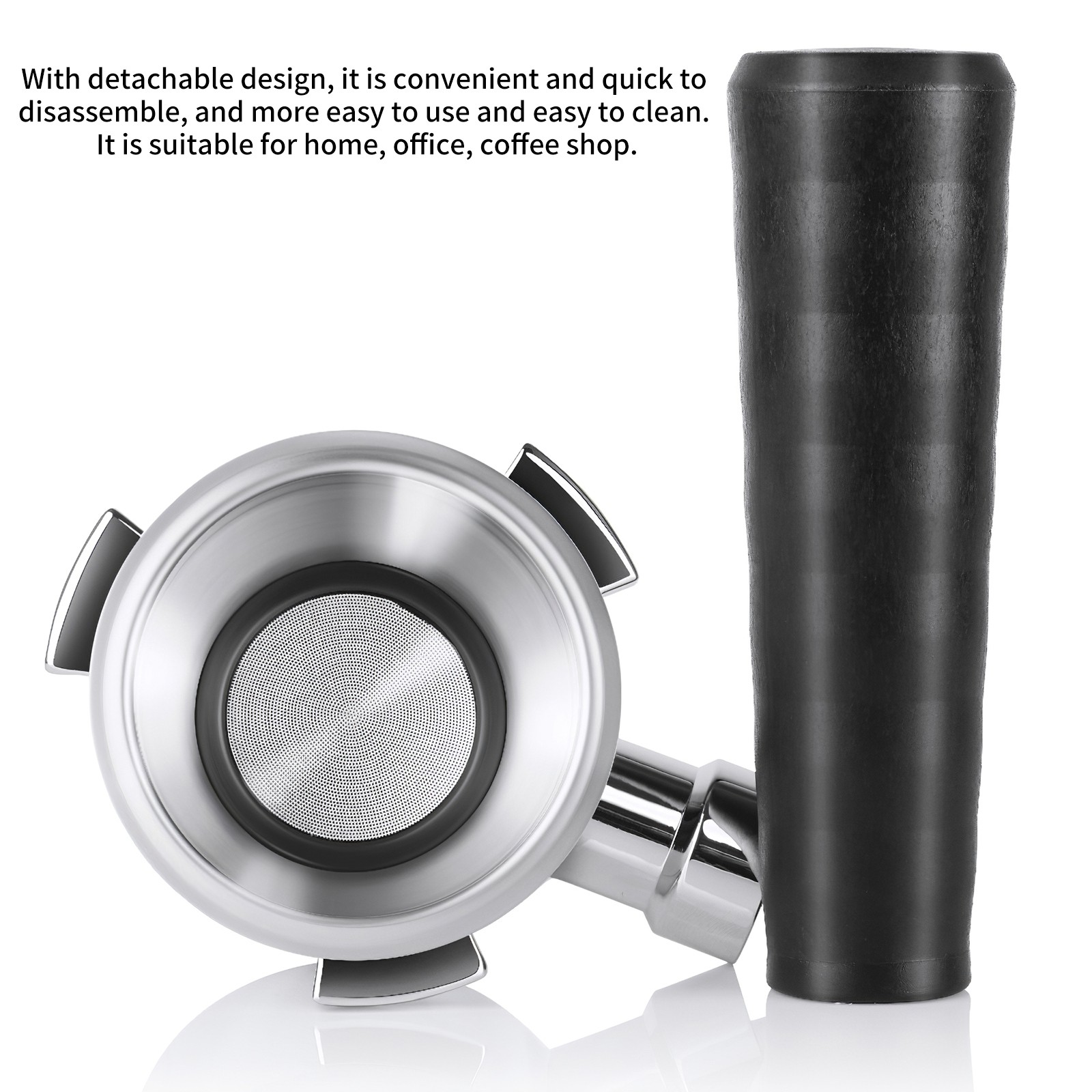 YYG4-Coffee Bottomless Portafilter 51mm/2inch No Base Filter Holder Basket Espresso Stainless Steel Hammer SemiNo Base Filter