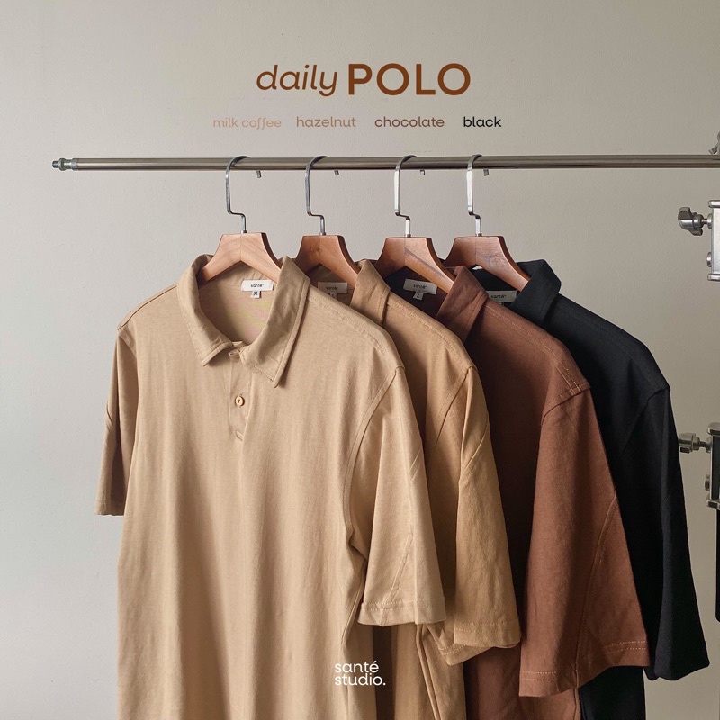 Áo cotton polo trơn nam BY SANTÉ - chất liệu cotton thoáng mát, thấm hút mồ hôi