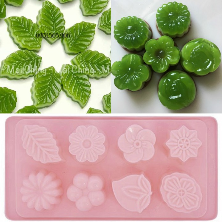 Khay Đá Lá Bông  hoa làm thạch rau câu phô mai , vỉ đá, khuôn sắc nét HPL - Jelly mold tray