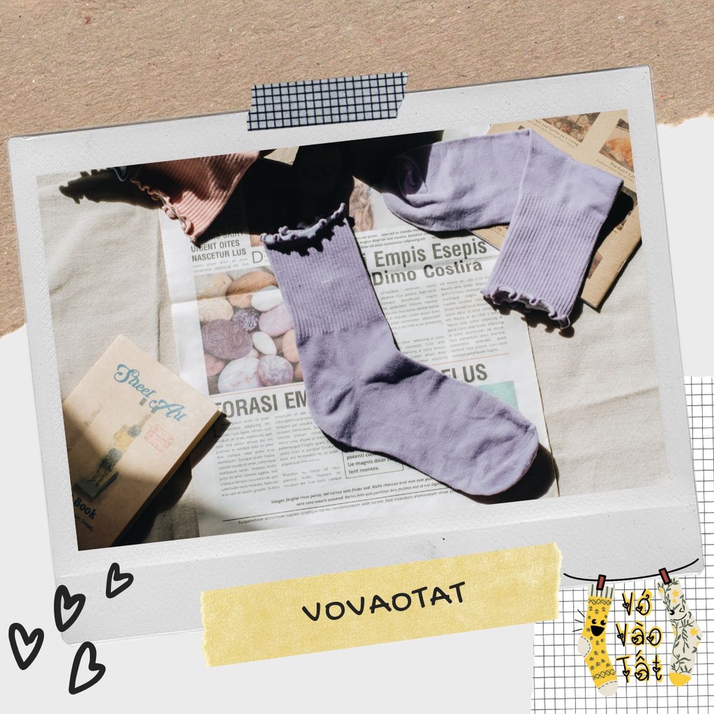 TẤT VỚ NỮ CỔ CAO BÈO NHÚN MÀU TRƠN ĐƠN GIẢN