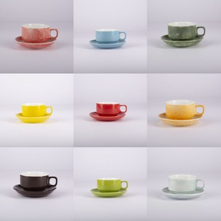 Cốc tách sứ cafe quai vuông 150ml nhiều màu - Gốm sứ Bát tràng