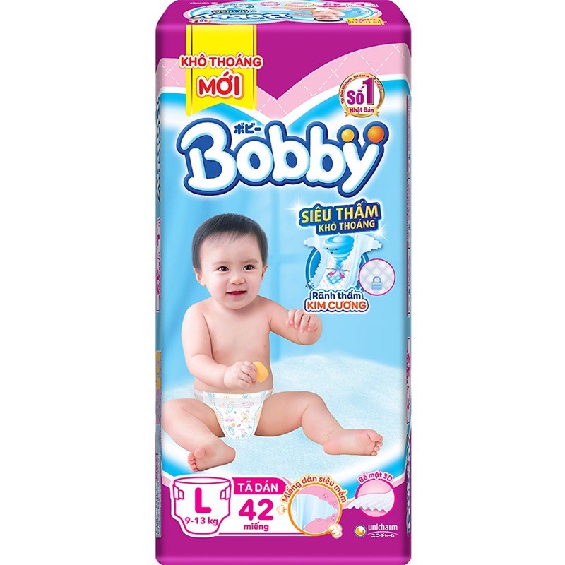 Bỉm bobby dán XS42, XS72, S56, M48, L42