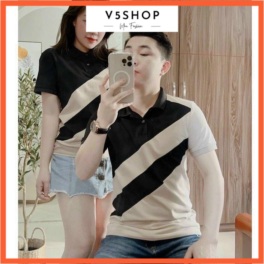Áo thun Polo nam ngắn tay cổ bẻ, áo polo nam nữ áo đôi co giãn đẹp mẫu mới PL4
