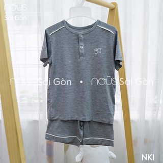 Nous kid - bộ nous kids cộc tay bé trai xám