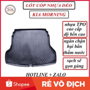 Lót Cốp Nhựa Dẻo Xe KIA MORNING 2012-2020 Đàn Hồi, Không Mùi, Chống Nước Dễ Vệ Sinh -FREE SHIP