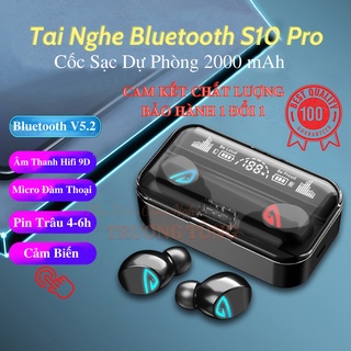 Tai nghe bluetooth 5.2 SKY-5 - nhét tai không dây S10 Pro - cốc sạc dự phòng 2000mAh - chất lượng trong tầm giá