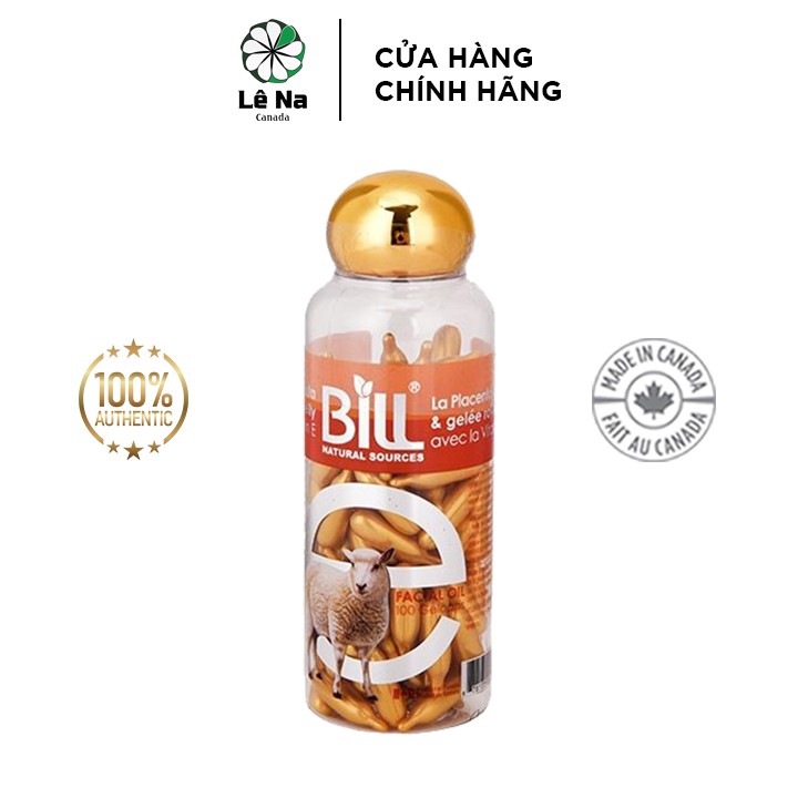 Viên Bôi Nhau Thai Cừu Bill Sheep Placenta 100 Viên Của Canada (màu vàng)