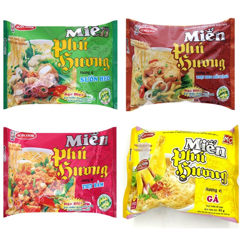 MIẾN PHÚ HƯƠNG GÀ/ THỊT BẰM/ SƯỜN HEO/ THỊT HEO NẤU MĂNG 58G