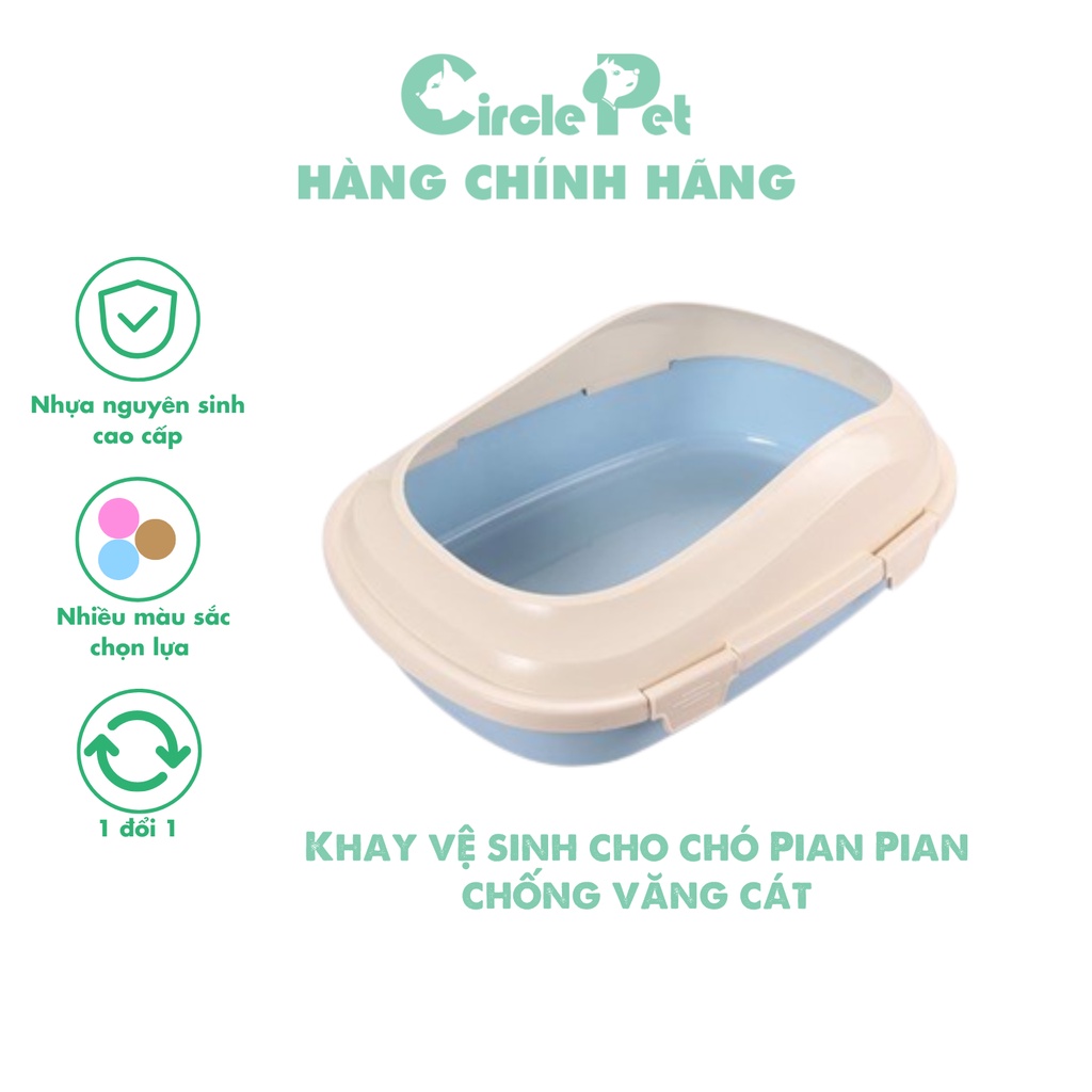 Khay vệ sinh cho chó Pian Pian chống văng cát chất liệu nhựa cao cấp P1121 45 x 33 x 16 cm - Circle Pet
