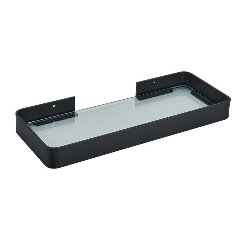 Kệ Kính Cường Lực Khung Nhôm Hình Chữ Nhật Tự Dính Gắn Tường Nhà Tắm