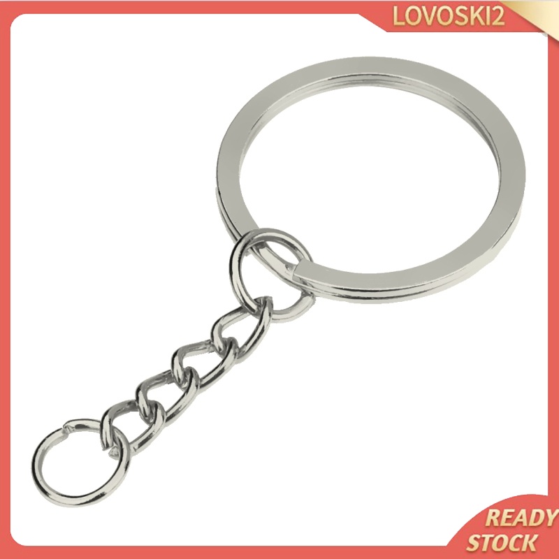 [LOVOSKI2]30pcs Metal Split Keychain Rings With Chain 28mm Open Jump Ring DIY Key Ring