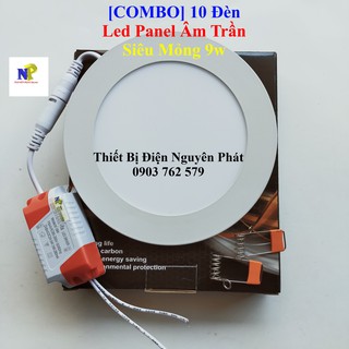 [COMBO] 10 Đèn Led Panel Âm Trần Siêu Mỏng 9w Tròn