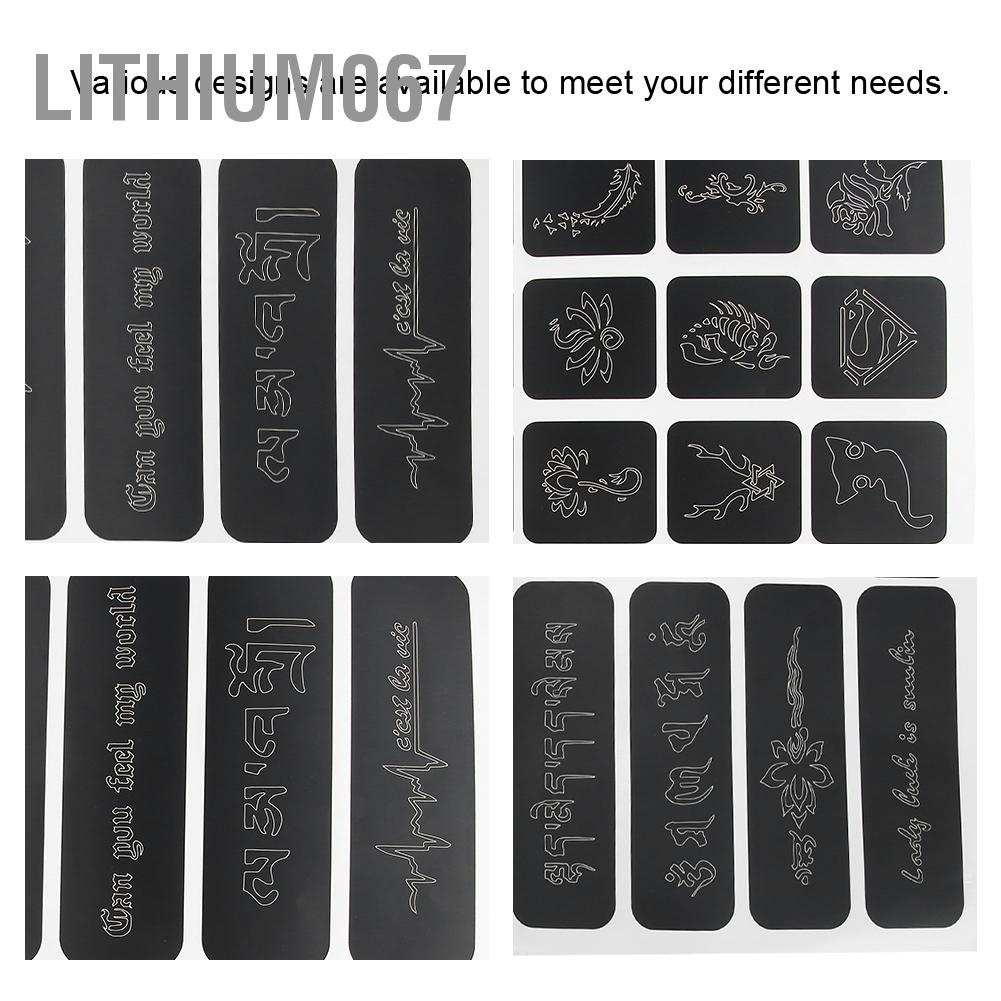Lithium067 Semi-permanent Large Medium Small Tattoo Stencil 348 Patterns Airbrush Temporary Template Tấm hình xăm dán tạm thời