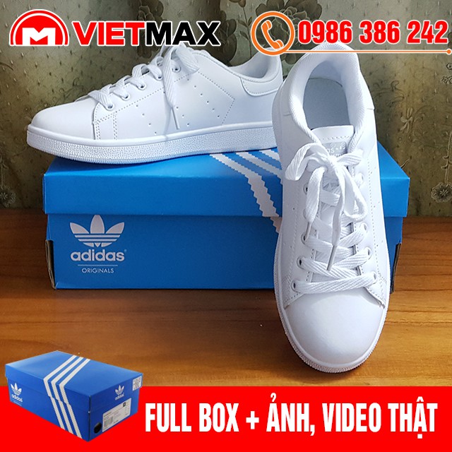 [Kèm Box Hãng] Giày Thể Thao Stan Smith Gót Trắng Nam Nữ | BigBuy360 - bigbuy360.vn