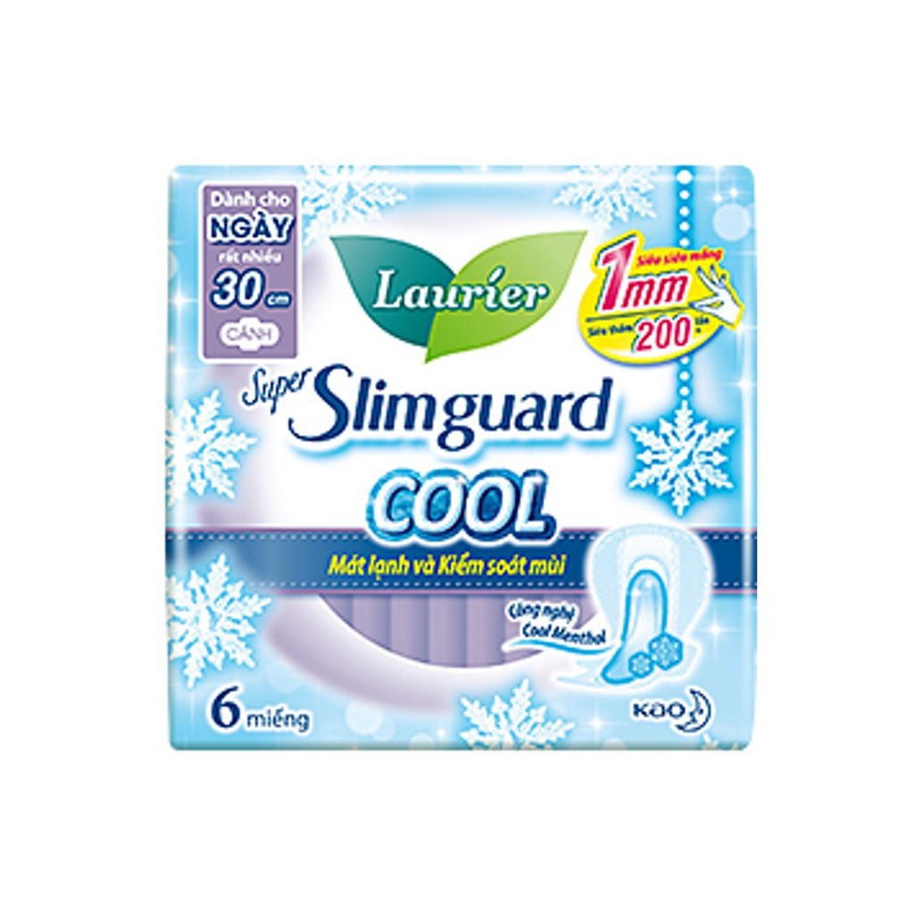 [COMBO 4 GÓI] Băng Vệ Sinh Laurier Super Slimguard Cool Mát Lạnh 1mm (30cm-6M)